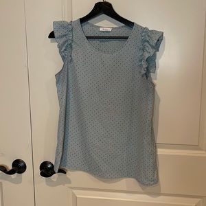 Ruffle sleeve business casual top